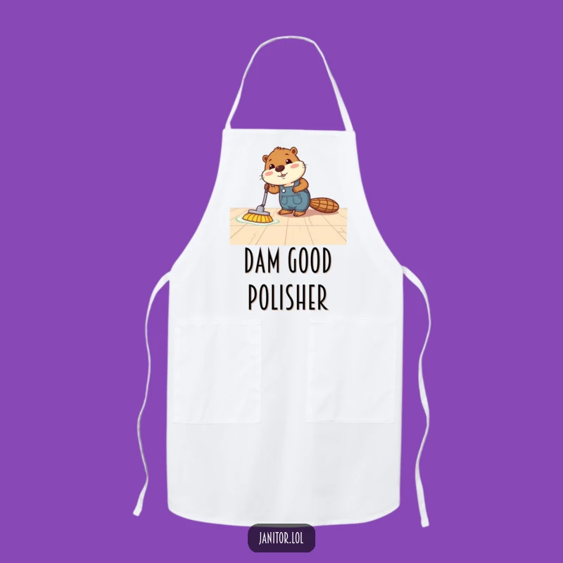Funny Beaver Polishing Apron: Keep Clean with Humorous Diligence