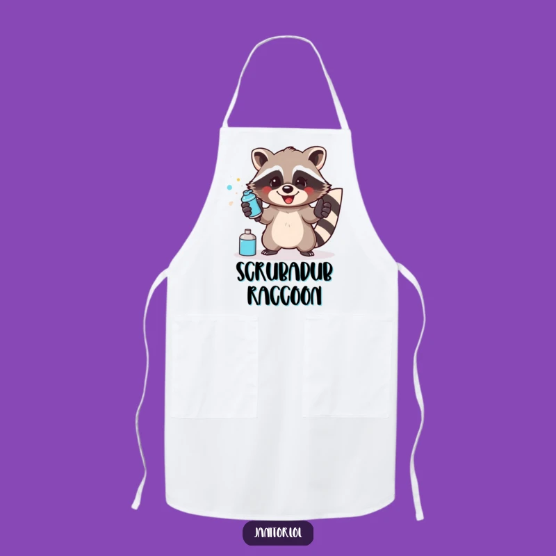 Funny Raccoon Cleaning Apron: Kitchen or Workshop Sparkle with Humor