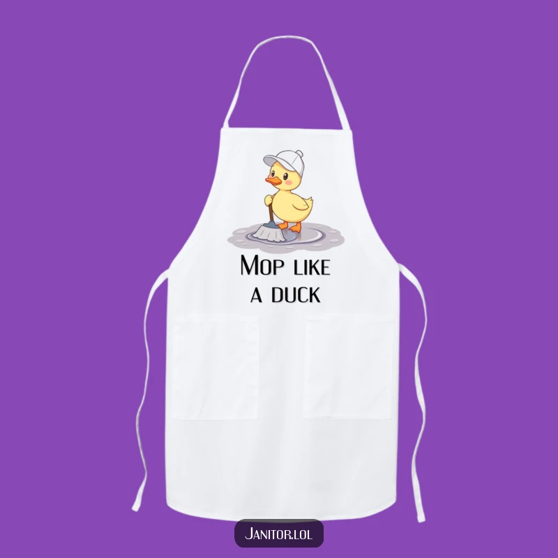 Funny Duck Mopping Apron: Kitchen Fun with a Cheerful Cleaner
