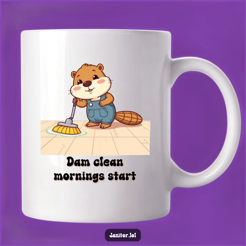 Funny Beaver Polishing Mug: Hard Work Humor Gift for the Diligent Worker
