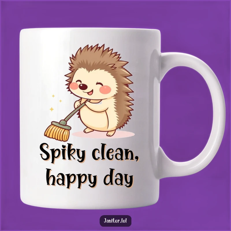 Funny Hedgehog Cleaning Mug - Hilarious Gift for Neat Freaks!