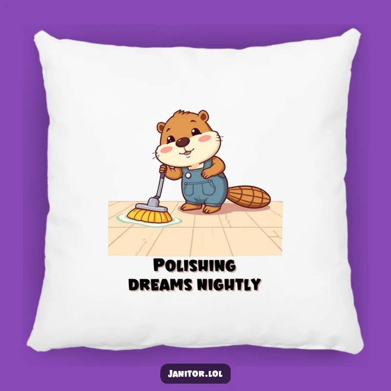 Funny Beaver Polishing Pillow: Cozy Comfort for the Dedicated Soul