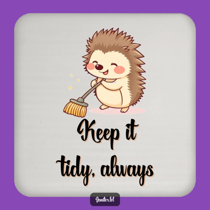 Funny Hedgehog Broom Coaster - Protect Surfaces with Humor!