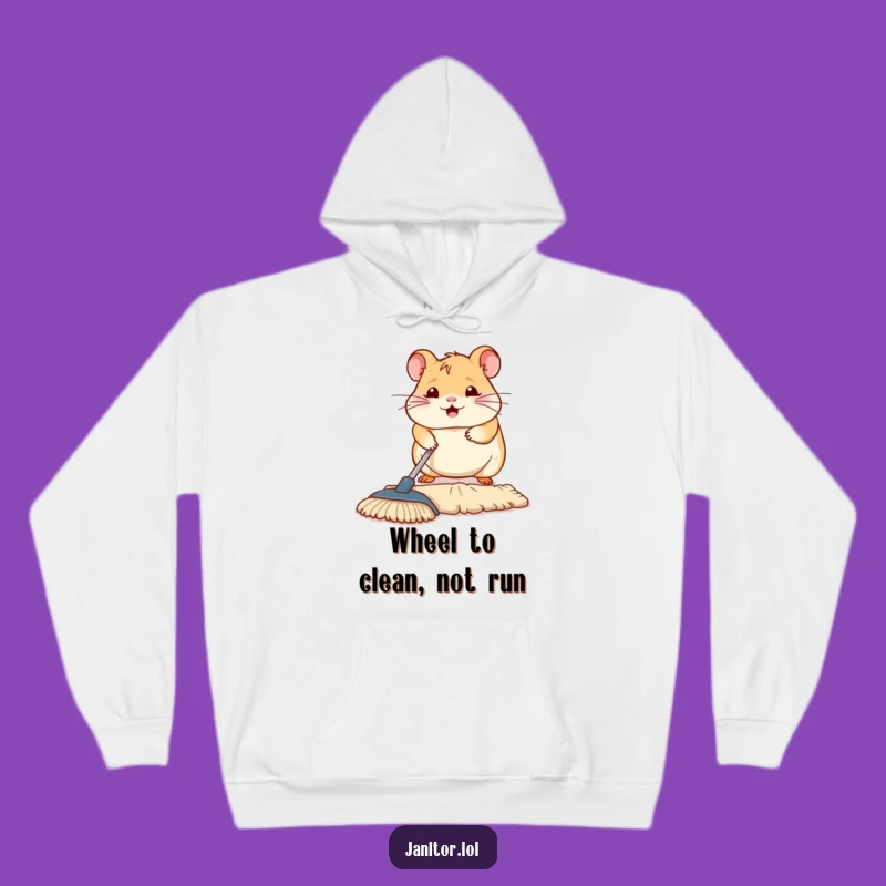 Cozy Funny Hamster Cleaning Hoodie - Warm & Hilarious Comfort!