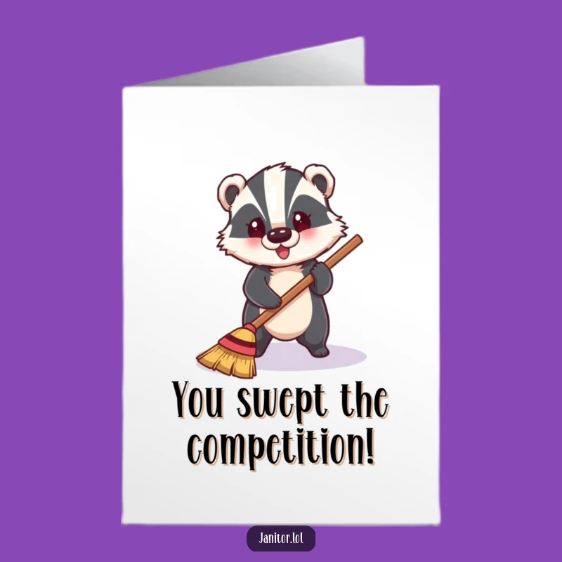 Free Printable Congrats Card: Badger's Clean Sweep of Success - Celebrate!