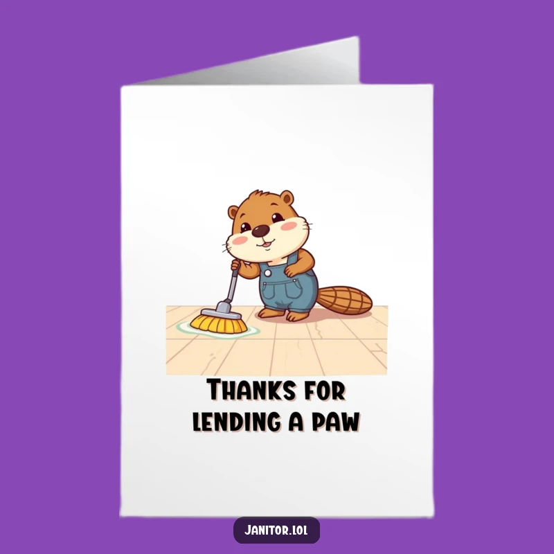Free Printable Thank You Card: Busy Beaver Polishing Thanks, Humorous Downloadable Gift!