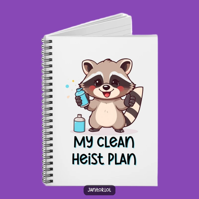 Funny Raccoon Cleaning Notebook: Organize Your Thoughts with Enthusiastic Precision