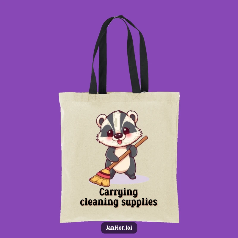 Funny Badger Sweeping Tote Bag: Stylish & Hilarious Chore Companion