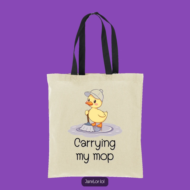 Funny Duck Mopping Tote Bag: Carry Your Fun with a Splash
