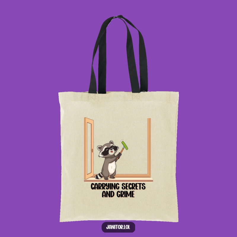 Funny Raccoon Window Cleaning Tote Bag - Stylish & Hilarious Carry-All!