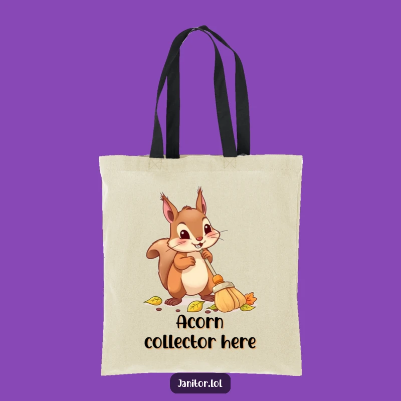 Funny Squirrel Sweeping Tote Bag: Carry Your Essentials with Autumnal Charm